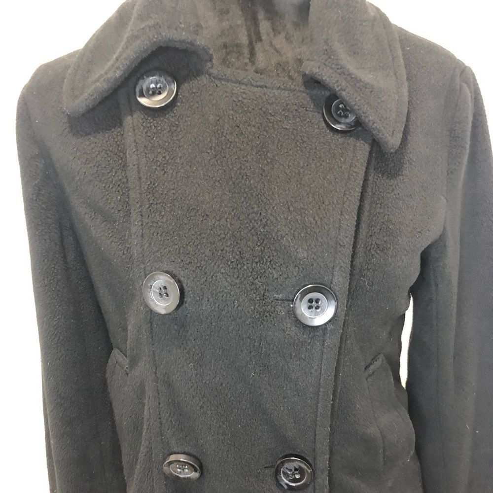Papaya black button front winter pea coat size small - Picture 7 of 13